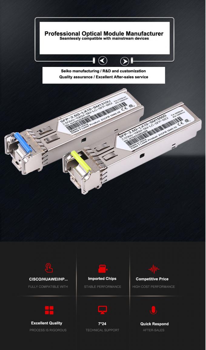 2.5G Dense Wavelength Gigabit Fiber Transceiver , Dwdm Sfp+ Transceivers