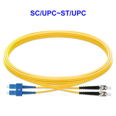2core Single Mode Fiber Optic Cable SC UPC ST UPC 55dB Return Loss