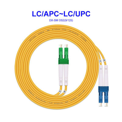 Optical Fiber Cable LC/APC To LC/UPC Single-Mode Dual-Core Carrier-Grade OS2 Pigtail Customization