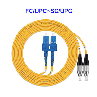 FC UPC SC UPC Single Mode Fiber Optic Cable 2 Core 55dB Return Loss