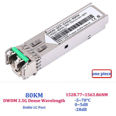 2.5G Dense Wavelength Gigabit Fiber Transceiver , Dwdm Sfp+ Transceivers