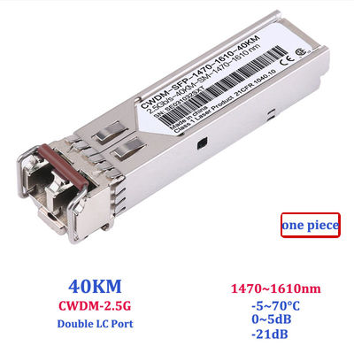 CWDM Gigabit 2.5 G Sfp Transceiver , Sfp Module Single Mode 1270NM-1610NM