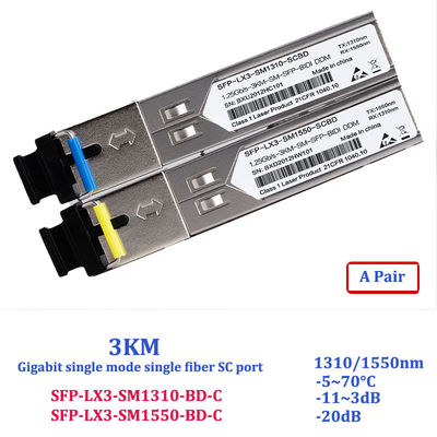 Sfp Lc Single Mode 1.25G Gigabit Transceiver Module Compatible With H3C