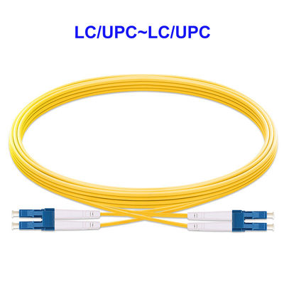 Customizable Single Mode Fiber Optic Cable LC UPC To LC UPC Fiber Cable 2 Core