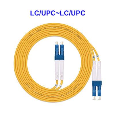 Customizable Single Mode Fiber Optic Cable LC UPC To LC UPC Fiber Cable 2 Core