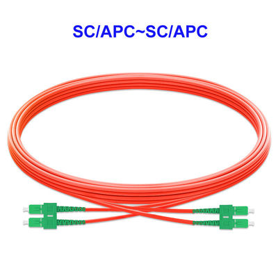 2 Core Multimode Fiber Optic Cable SC APC To SC APC Fiber Patch Cord