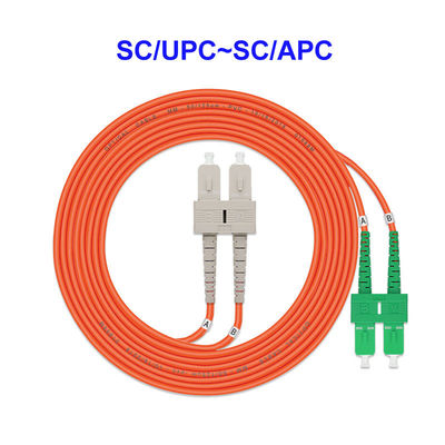 2 Core Multimode Fiber Optic Cable SC APC To SC UPC Zero Halogen