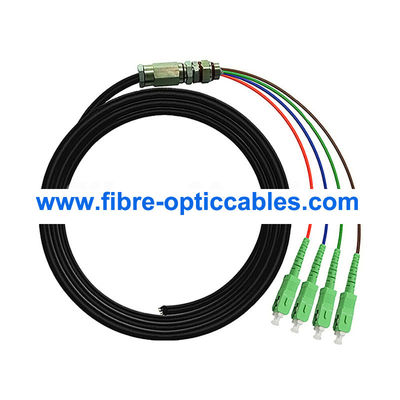 SM OS2 0.9mm Waterproof Fiber Optic Cable 4 Core FC APC