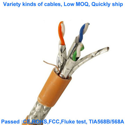 CAT7 SFTP 23AWG Double Shielded Network Cable Oxygen Free Foamed PE